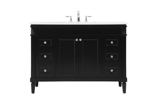Elegant Lighting Bennett 48 Inch Single Bathroom Vanity in Black Model: VF31848BK