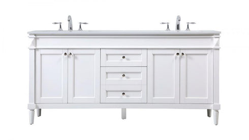 Elegant Lighting Bennett 72 Inch Double Bathroom Vanity in Black Model: VF31872DBK