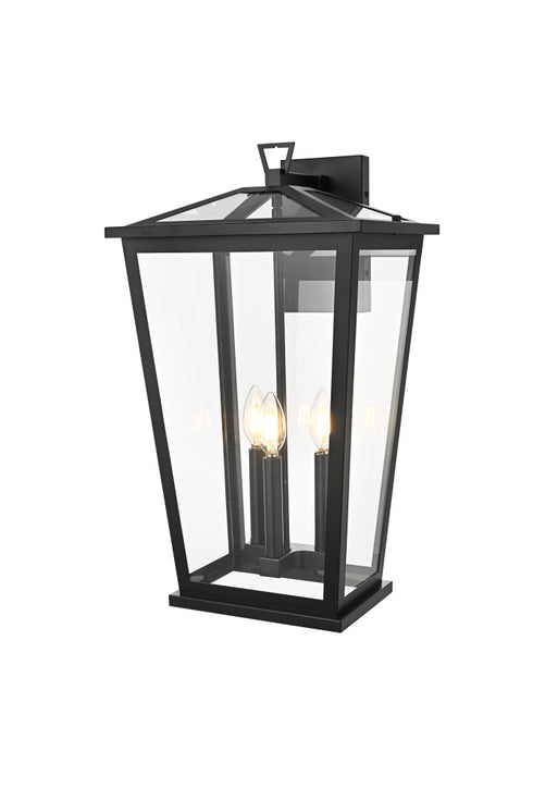 Elegant Lighting Berks 3 Light Wall sconce W12.5 Inch E11 Inch H22 Inch L3 in Black (1Box) Model: OD333W22BK
