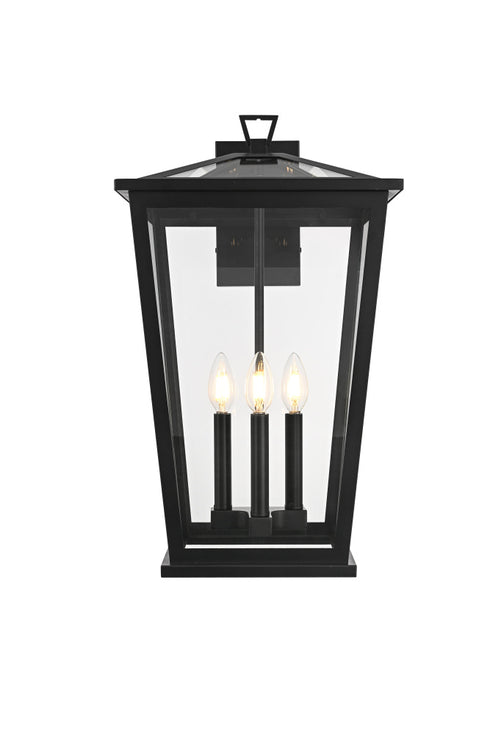 Elegant Lighting Berks 3 Light Wall sconce W12.5 Inch E11 Inch H22 Inch L3 in Black (1Box) Model: OD333W22BK