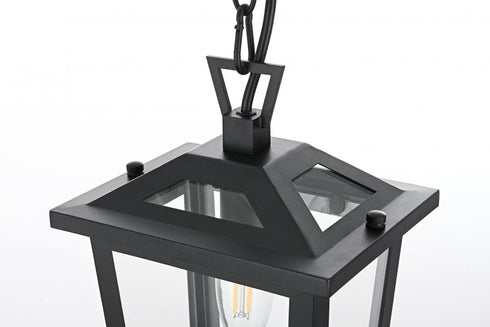 Elegant Lighting Berks 7 inch Outdoor Pendant in Black Model: OD333H12BK