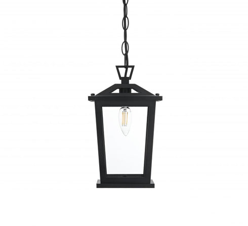 Elegant Lighting Berks 7 inch Outdoor Pendant in Black Model: OD333H12BK