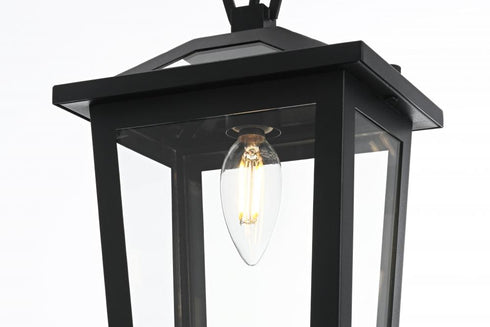 Elegant Lighting Berks 7 inch Outdoor Pendant in Black Model: OD333H12BK