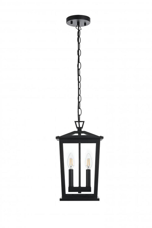 Elegant Lighting Berks 7 inch Outdoor Pendant in Black Model: OD333H15BK