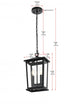 Elegant Lighting Berks 7 inch Outdoor Pendant in Black Model: OD333H15BK