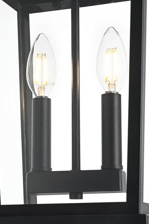 Elegant Lighting Berks 7 inch Outdoor Pendant in Black Model: OD333H15BK