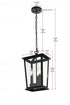 Elegant Lighting Berks 7 inch Outdoor Pendant in Black Model: OD333H16BK