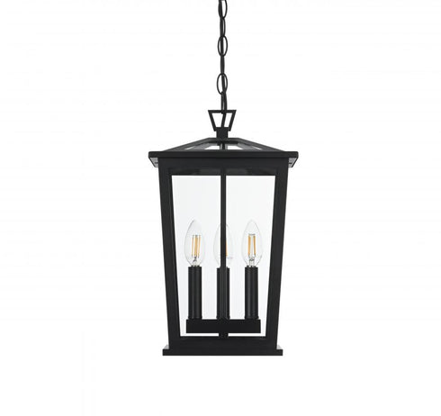 Elegant Lighting Berks 7 inch Outdoor Pendant in Black Model: OD333H16BK
