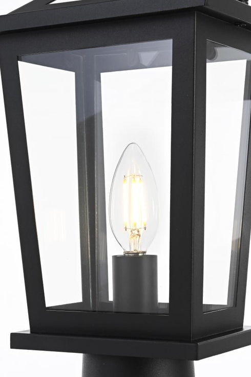 Elegant Lighting Berks 7 inch Outdoor Pendant in Black Model: OD333P17BK
