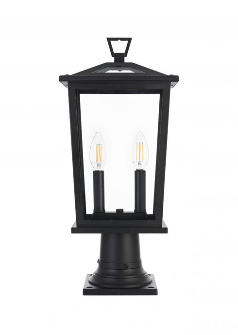 Elegant Lighting Berks 7 inch Outdoor Pendant in Black Model: OD333P20BK