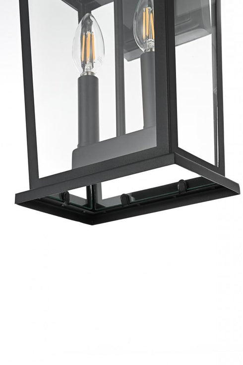 Elegant Lighting Berks 7 inch Outdoor Pendant in Black Model: OD333W15BK