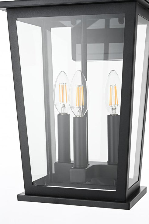 Elegant Lighting Berks 7 inch Outdoor Pendant in Black Model: OD333W16BK