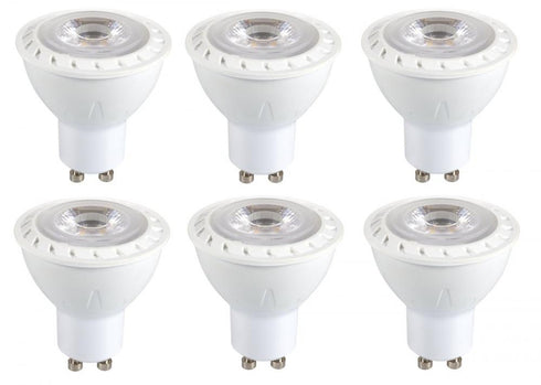 Elegant Lighting Berlin LED GU10 light bulb 5000K 35 degree CRI80 ETL 6.5W 80 Watt EQUIVALENT 25000HRS in Frosted White Finish Model: GU10LED103-6PK