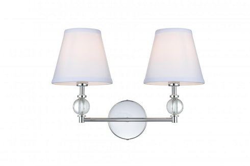 Elegant Lighting Bethany 17 inch Wall Sconce in Chrome in Chrome and White Finish Model: LD7022W15C
