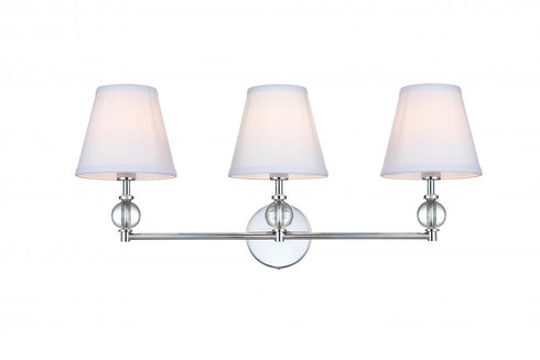 Elegant Lighting Bethany 27 inch Wall Sconce in Chrome in Chrome and White Finish Model: LD7023W24C