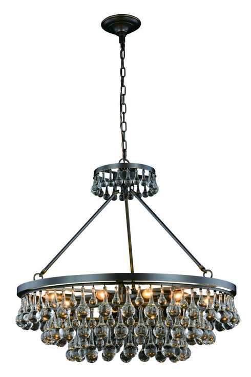 Elegant Lighting Bettina 10 light in Bronze Pendant Clear Royal Cut Crystal Model: 1509D32BZ