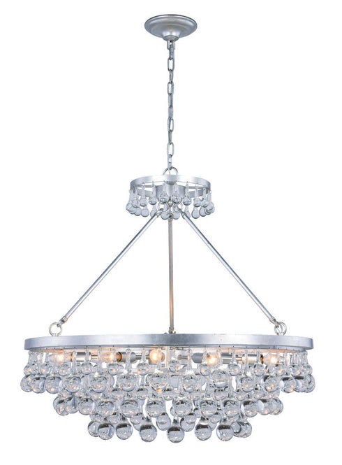 Elegant Lighting Bettina 10 light in Silver Leaf Pendant Clear Royal Cut Crystal Model: 1509D32SL