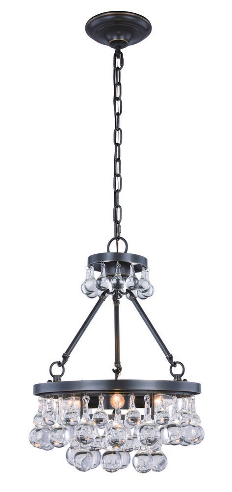 Elegant Lighting Bettina 3 light in Bronze Pendant Clear Royal Cut Crystal Model: 1509D15BZ