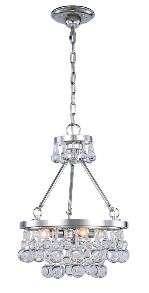 Elegant Lighting Bettina 3 light Polished Nickel Pendant Clear Royal Cut Crystal Model: 1509D15PN