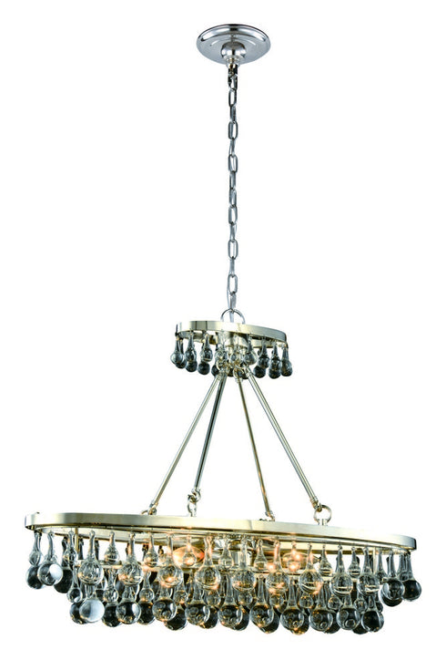 Elegant Lighting Bettina 4 light Polished Nickel Pendant Clear Royal Cut Crystal Model: 1509D34PN