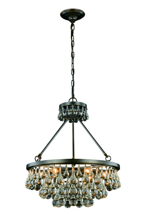 Elegant Lighting Bettina 6 light in Bronze Pendant Clear Royal Cut Crystal Model: 1509D22BZ