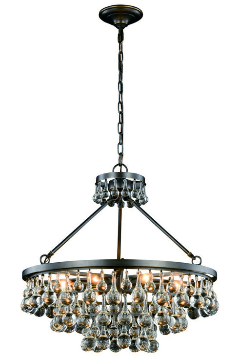 Elegant Lighting Bettina 8 light in Bronze Pendant Clear Royal Cut Crystal Model: 1509D26BZ