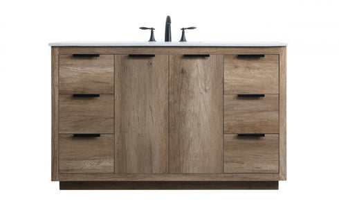 Elegant Lighting Blake 54 Inch Single Bathroom Vanity in Blue Model: VF19454BL