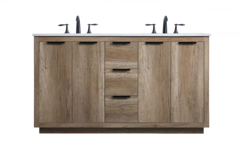 Elegant Lighting Blake 60 Inch Double Bathroom Vanity in Natural Oak Model: VF19460DNT