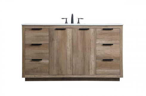 Elegant Lighting Blake 60 Inch Double Bathroom Vanity in Natural Oak Model: VF19460DNT