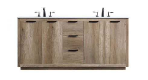 Elegant Lighting Blake 72 Inch Double Bathroom Vanity in Natural Oak Model: VF19472DNT