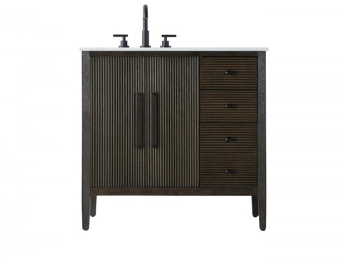 Elegant Lighting Blakely 36 inch Single Bathroom Vanity in Chocolate Oak Model: VF29636CO