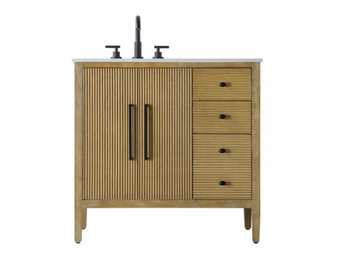 Elegant Lighting Blakely 36 inch Single Bathroom Vanity in Chocolate Oak Model: VF29636CO