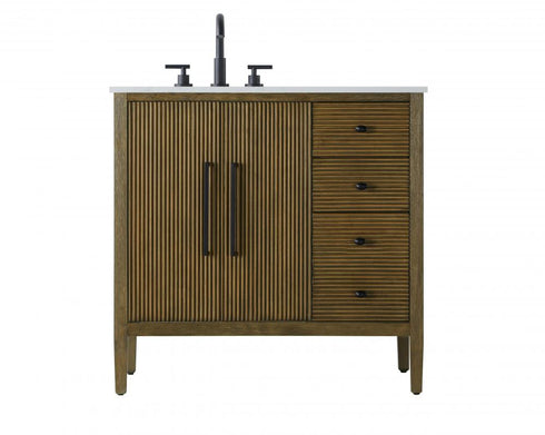 Elegant Lighting Blakely 36 inch Single Bathroom Vanity in Chocolate Oak Model: VF29636CO