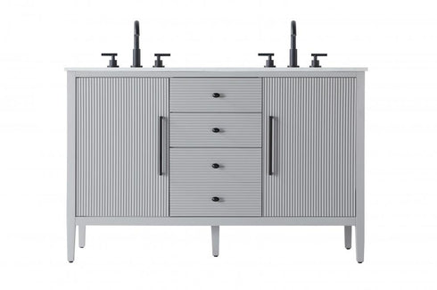 Elegant Lighting Blakely 54 inch Double Bathroom Vanity Inchocolate Oak Model: VF29654DCO