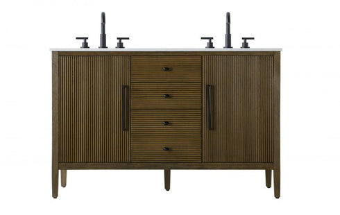 Elegant Lighting Blakely 54 inch Double Bathroom Vanity Inchocolate Oak Model: VF29654DCO