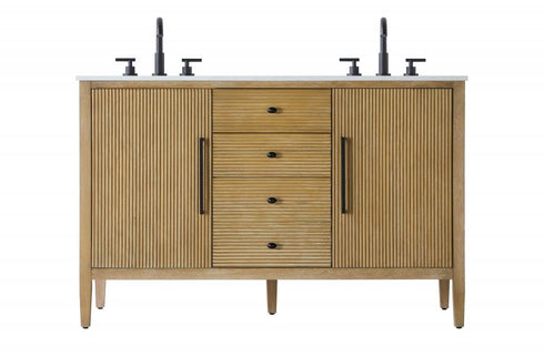 Elegant Lighting Blakely 54 inch Double Bathroom Vanity Inchocolate Oak Model: VF29654DCO
