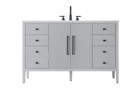 Elegant Lighting Blakely 54 inch Single Bathroom Vanity Inchocolate Oak Model: VF29654CO