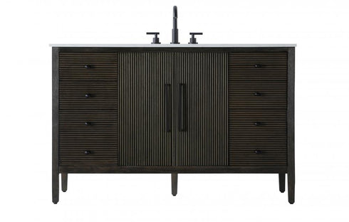Elegant Lighting Blakely 54 inch Single Bathroom Vanity Inchocolate Oak Model: VF29654CO
