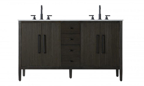 Elegant Lighting Blakely 60 inch Double Bathroom Vanity Inchocolate Oak Model: VF29660DCO