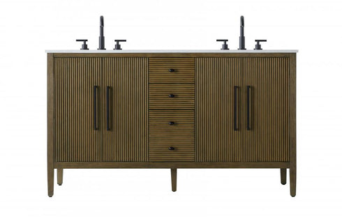 Elegant Lighting Blakely 60 inch Double Bathroom Vanity Inchocolate Oak Model: VF29660DCO