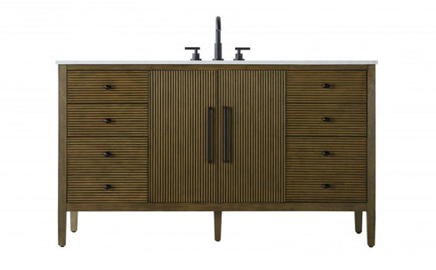 Elegant Lighting Blakely 60 inch Single Bathroom Vanity Inchocolate Oak Model: VF29660CO