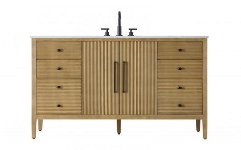 Elegant Lighting Blakely 60 inch Single Bathroom Vanity Inchocolate Oak Model: VF29660CO