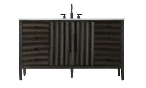 Elegant Lighting Blakely 60 inch Single Bathroom Vanity Inchocolate Oak Model: VF29660CO