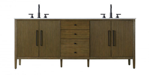 Elegant Lighting Blakely 84 inch Double Bathroom Vanity Inchocolate Oak Model: VF29684DCO
