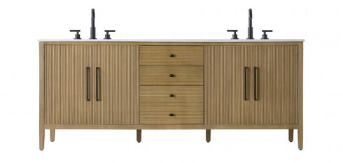 Elegant Lighting Blakely 84 inch Double Bathroom Vanity Inchocolate Oak Model: VF29684DCO
