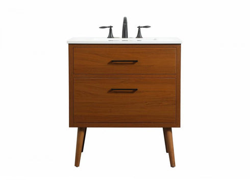 Elegant Lighting Boise 30 Inch Single Bathroom Vanity in Teak Model: VF41030MTK