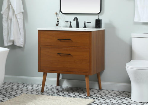 Elegant Lighting Boise 30 Inch Single Bathroom Vanity in Teak Model: VF41030MTK