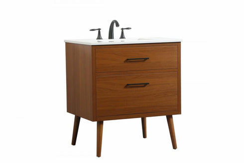 Elegant Lighting Boise 30 Inch Single Bathroom Vanity in Teak Model: VF41030MTK