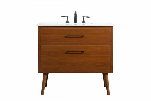 Elegant Lighting Boise 36 Inch Single Bathroom Vanity in Teak Model: VF41036MTK