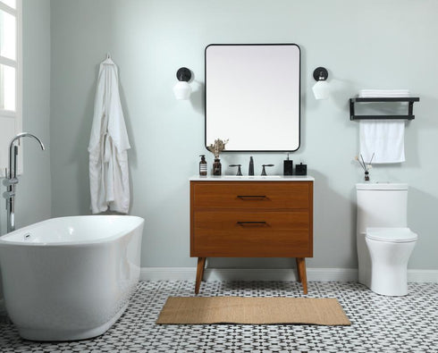Elegant Lighting Boise 36 Inch Single Bathroom Vanity in Teak Model: VF41036MTK